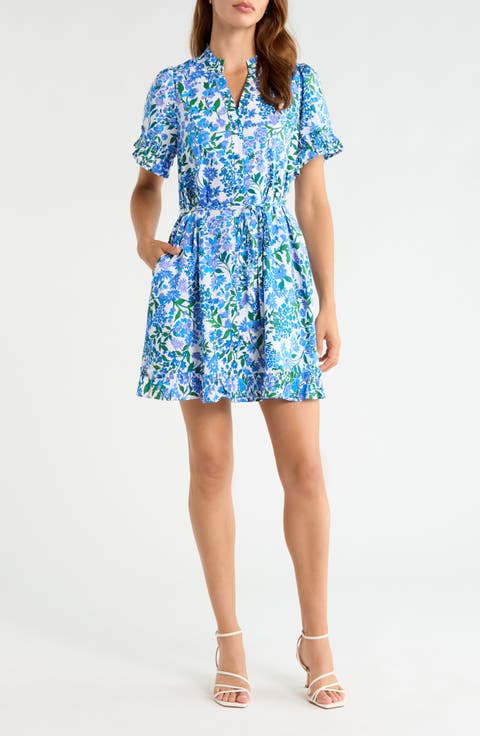 Wendie Floral Print Tie Waist Minidress