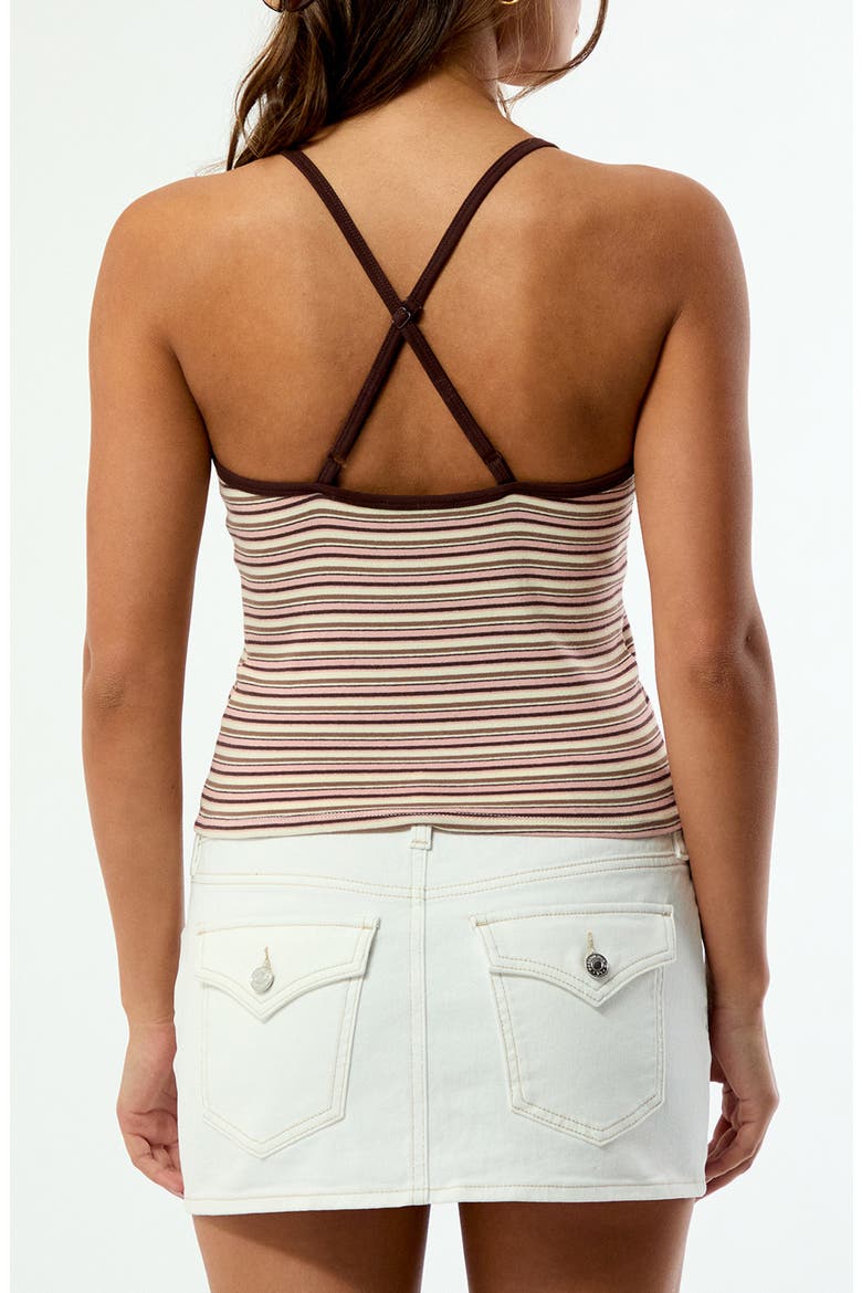 Elle Easy V-Neck Stripe Camisole, Alternate, color, PINK
