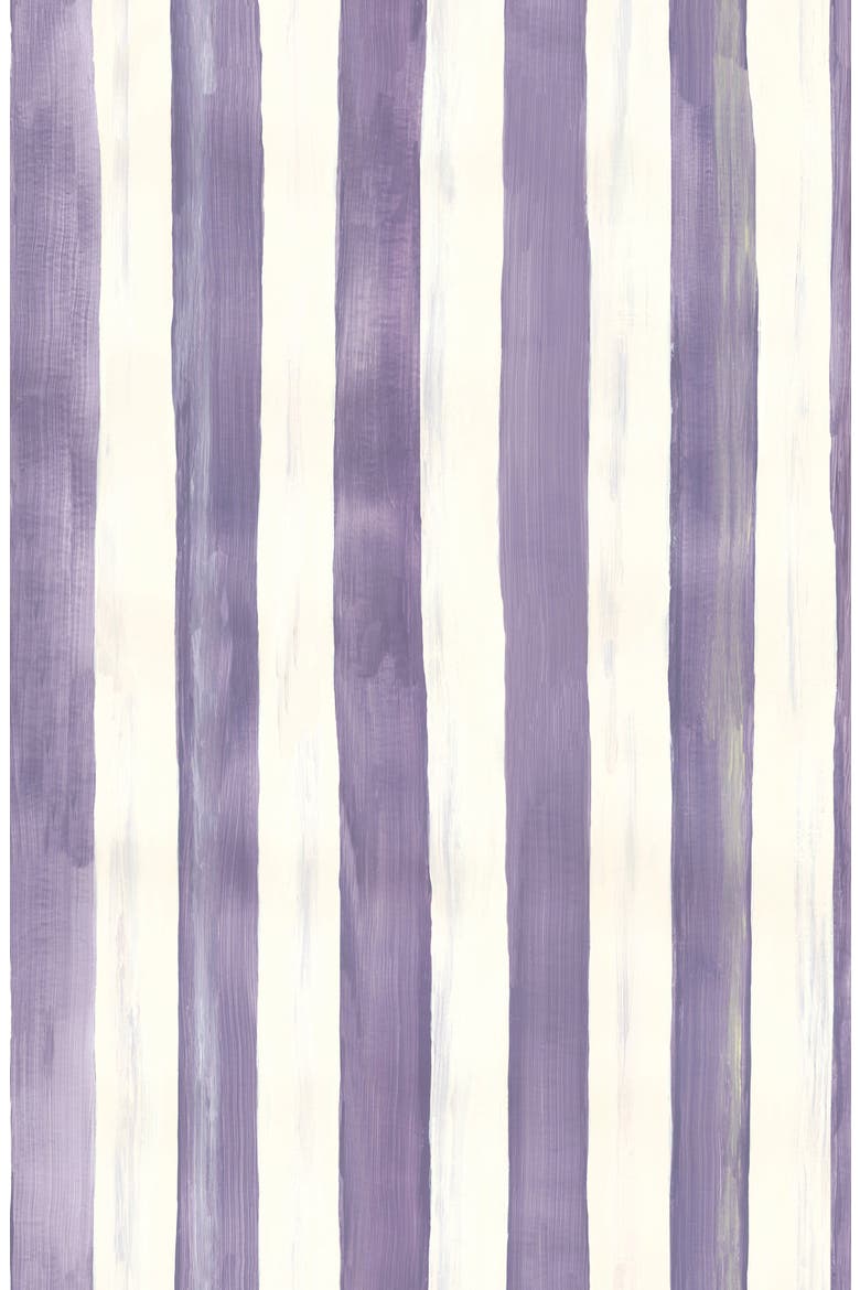 Violet Stripe Peel & Stick Wallpaper, Main, color, VIOLET