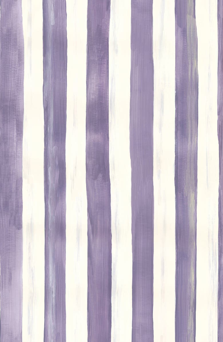MACKENZIE CHILDS Violet Stripe Peel & Stick Wallpaper, Main, color, Violet