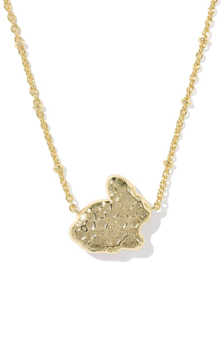 Kendra Scott Bunny Pendant Necklace, Alternate, color, Gold Matte Blush Pink