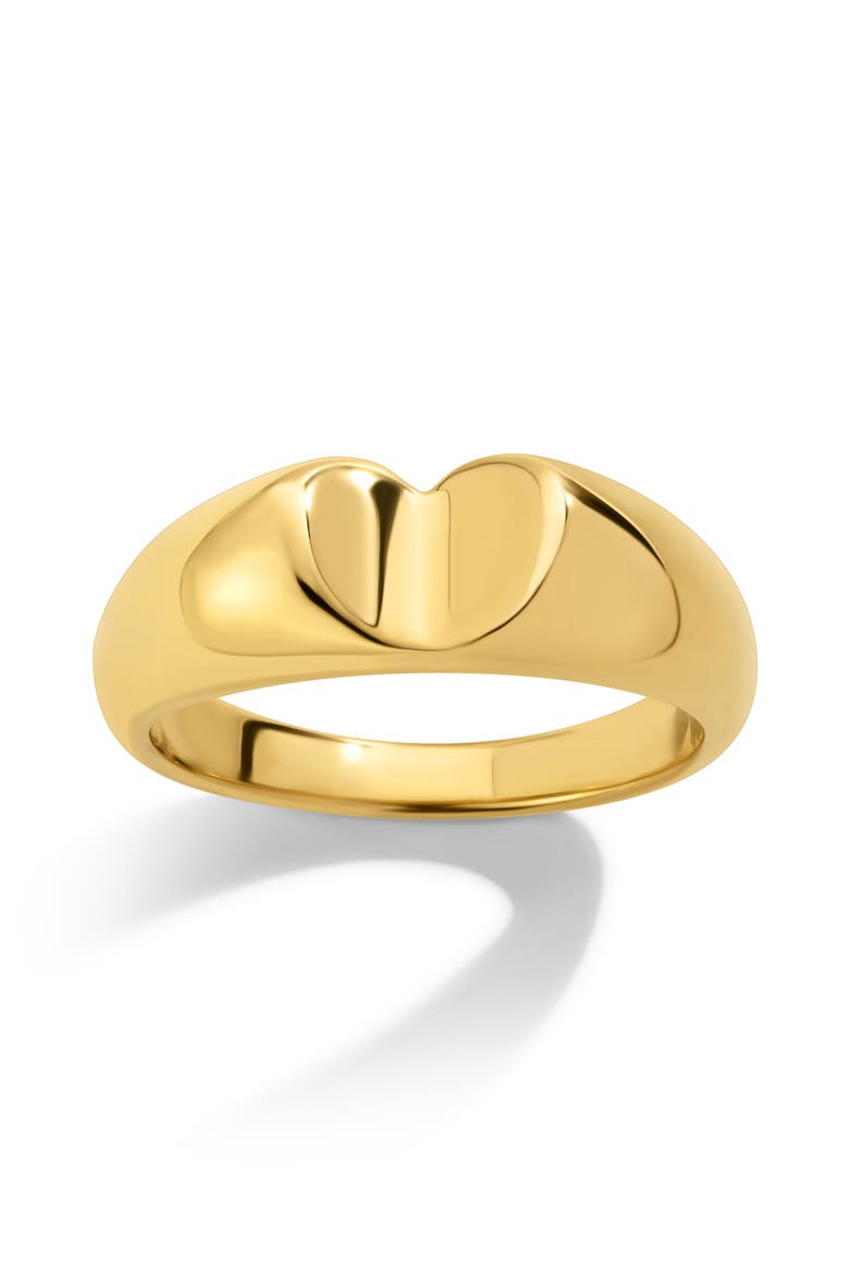 Heart Signet Ring, Main, color, Gold