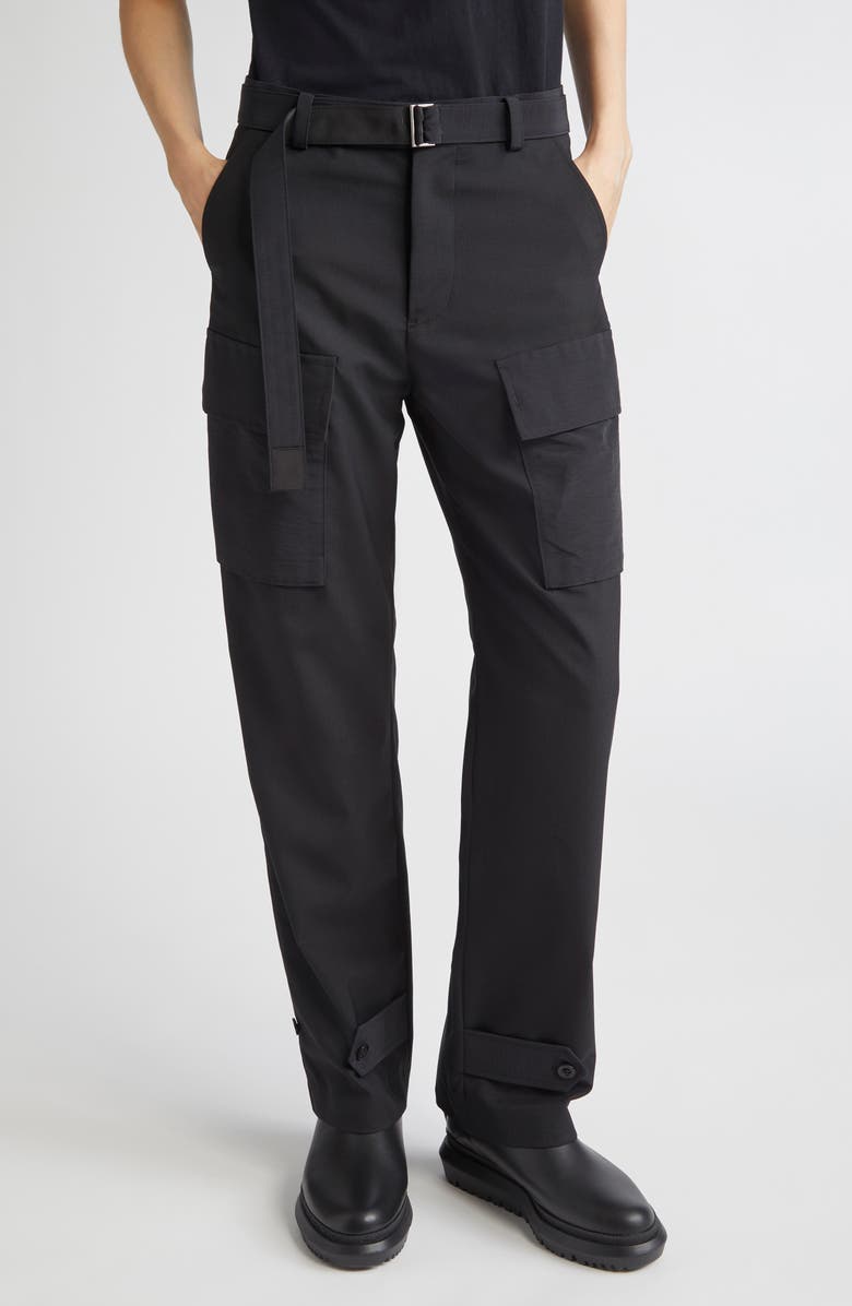 Sacai Suiting Cargo Pants, Main, color, Black