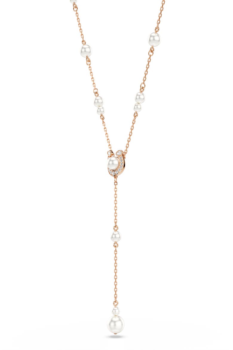 Symbolica Faux Pearl Y-Necklace, Alternate, color, ROSE GOLD