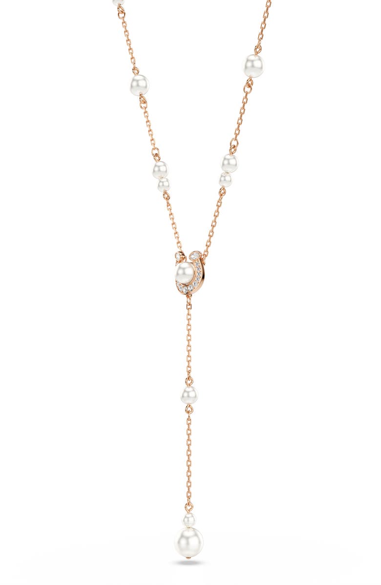 Swarovski Symbolica Faux Pearl Y-Necklace, Alternate, color, Rose Gold