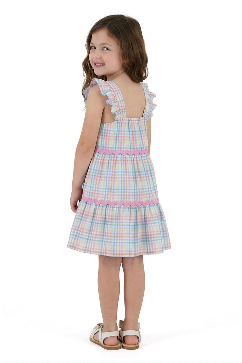Kids' Plaid Tiered Dress, Alternate, color, WHA -WHITE PLAID