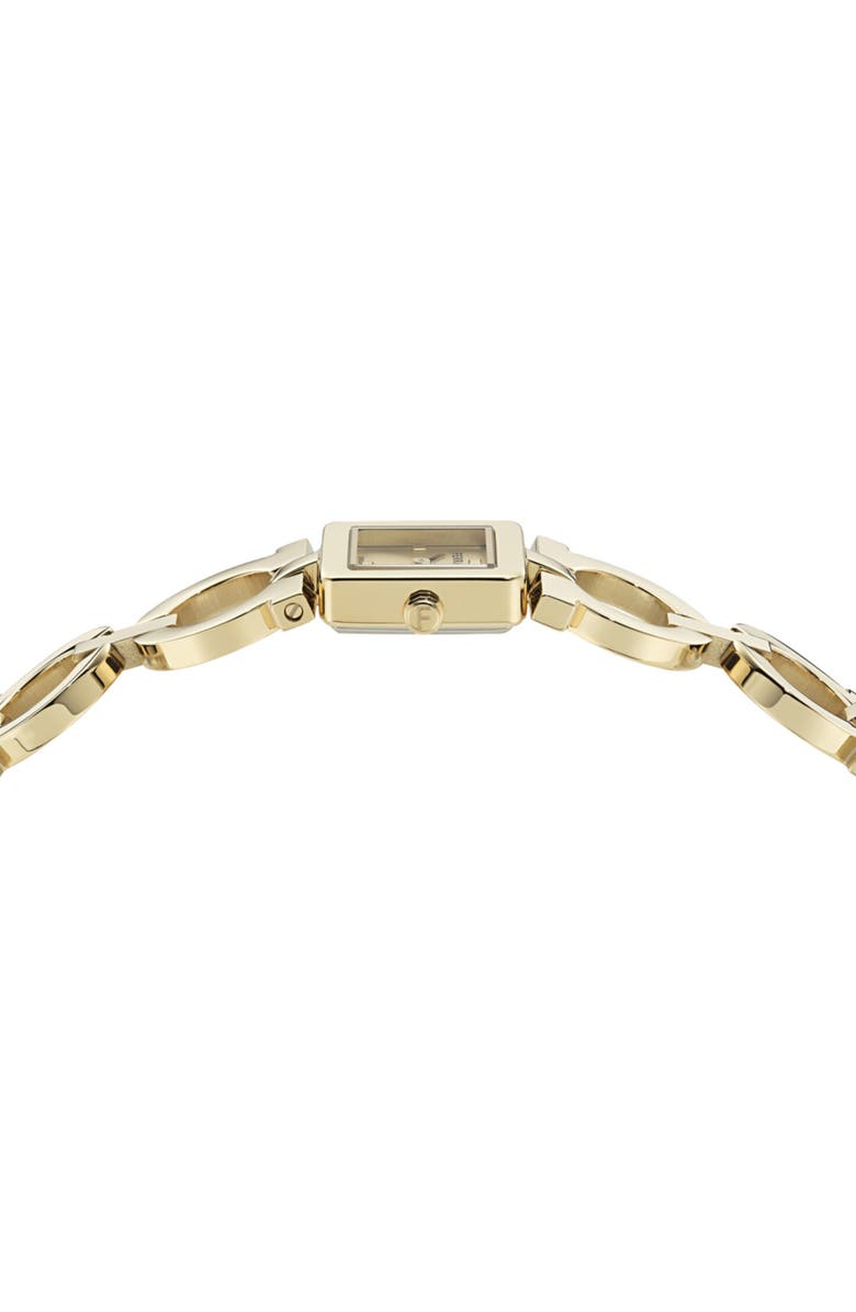 FERRAGAMO Double Gancini Square Bracelet Watch, 19mm x 19mm, Alternate, color, Ip Yellow Gold