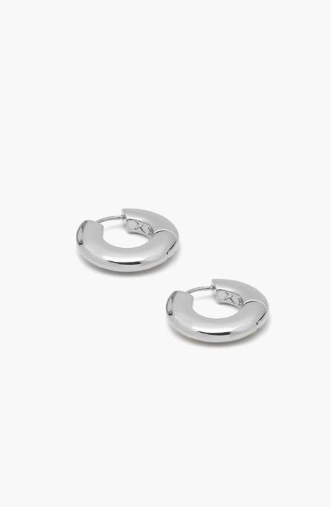 Sirso Maxi Chubby Hoop Earrings In Silver