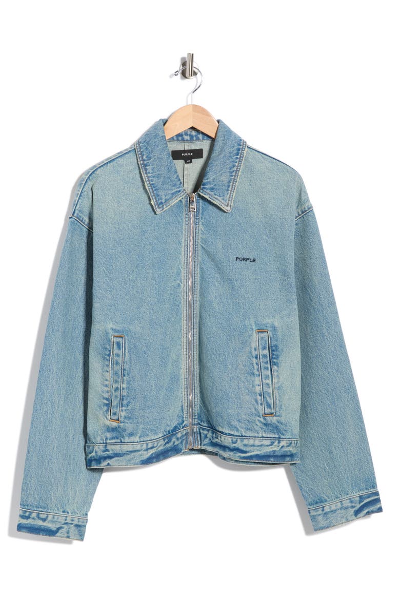 PURPLE BRAND Full Zip Denim Jacket, Main, color, Indigo