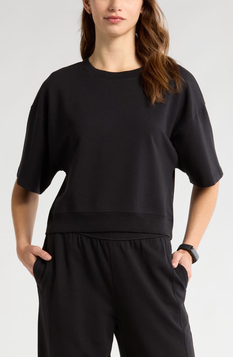 Zella Terry Crewneck Sweatshirt, Main, color,