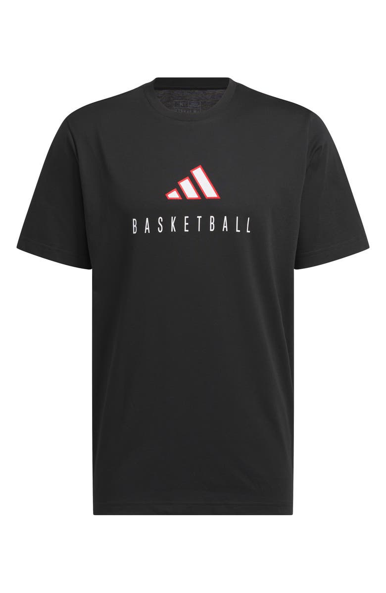 adidas Worldwide Hoops Cotton Blend Graphic Tee, Alternate, color, Black