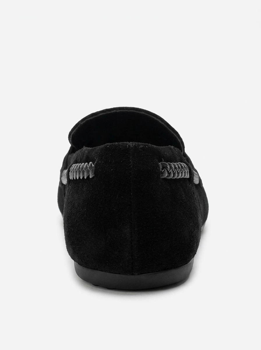 Francis Leather Loafer, Alternate, color, Black Suede