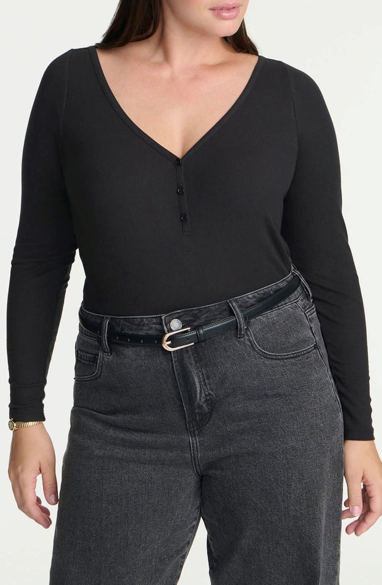 ELOQUII V-Neck Henley, Alternate, color, 