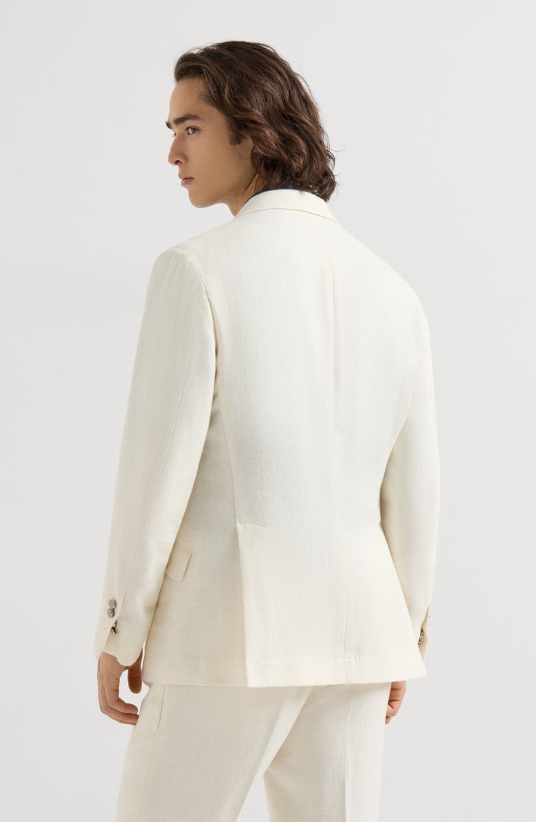 Brunello Cucinelli Hopsack deconstructed blazer, Alternate, color, Off-White