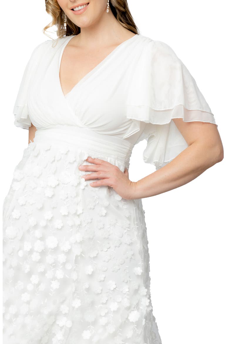 Pretty Petals Flutter Sleeve Cocktail Dress, Alternate, color, IVORY BLOSSOMS