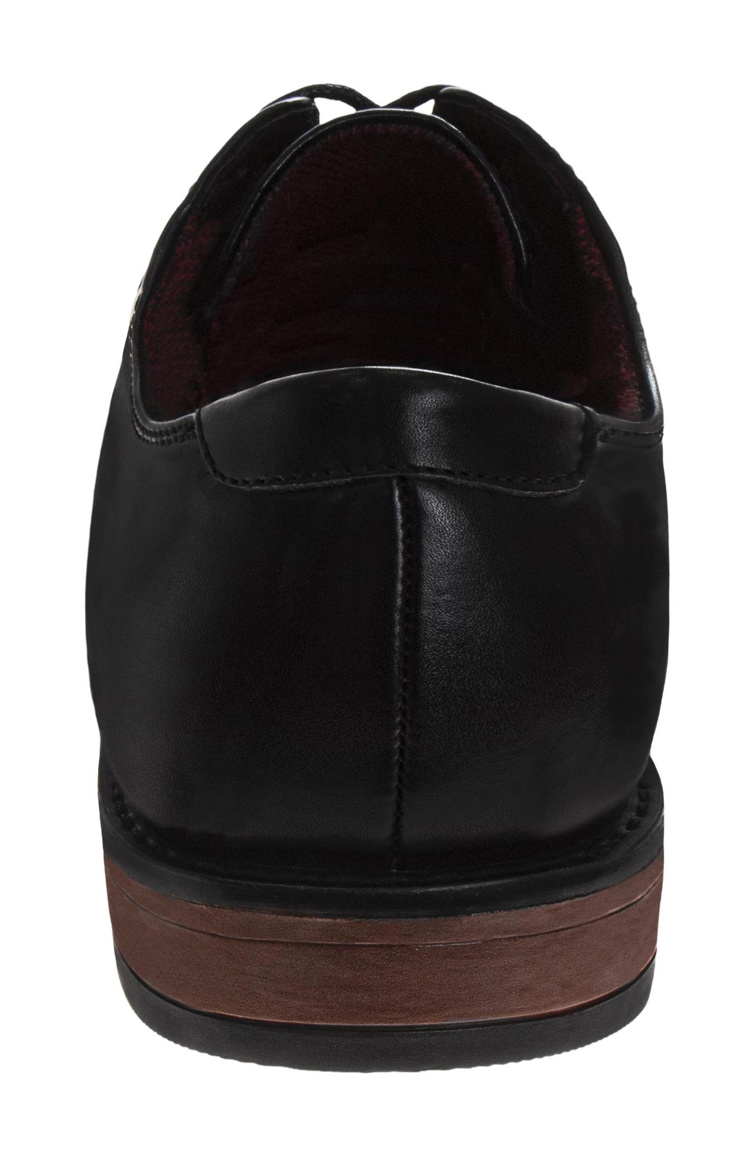 Plain Toe Faux Leather Derby, Alternate, color, BLACK