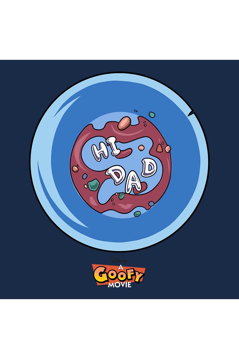 Men's A Goofy Movie Hi Dad soup Logo  Graphic T-Shirt, Alternate, color, Navy Blue Heather