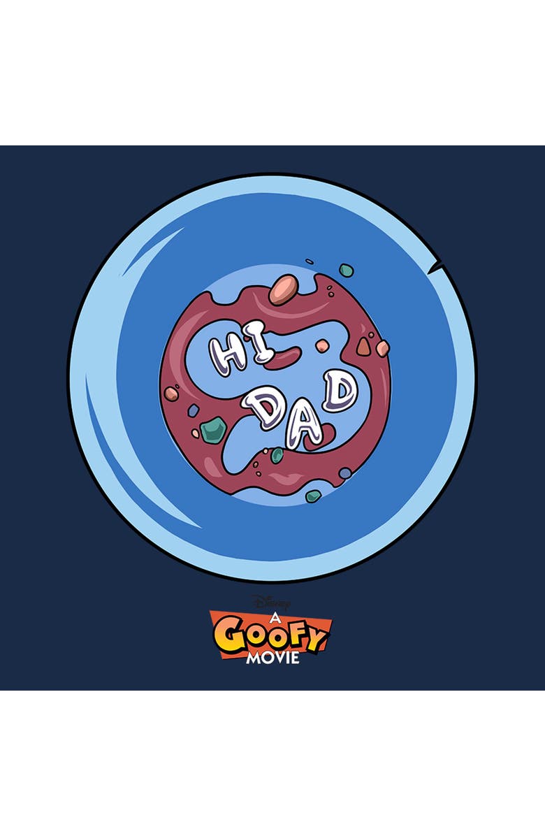 A Goofy Movie Men's A Goofy Movie Hi Dad soup Logo  Graphic T-Shirt, Alternate, color, Navy Blue Heather