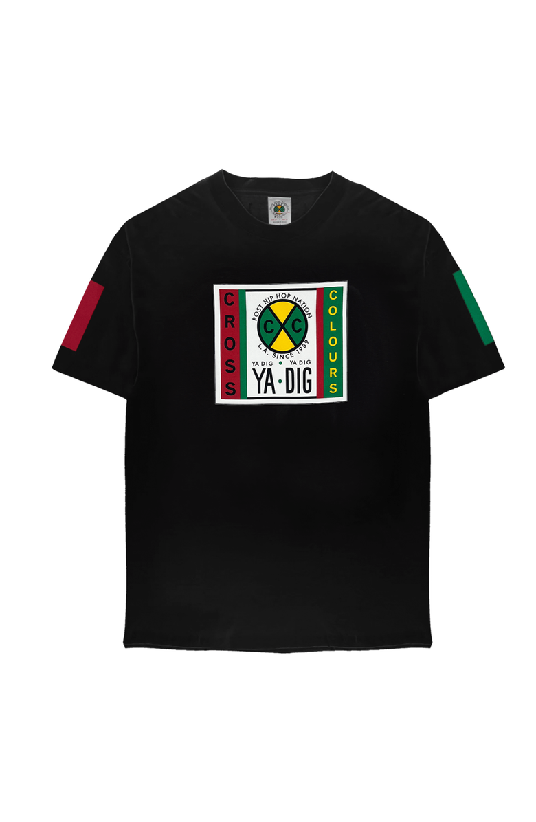 Cross Colours Label Logo T-Shirt, Main, color, Black