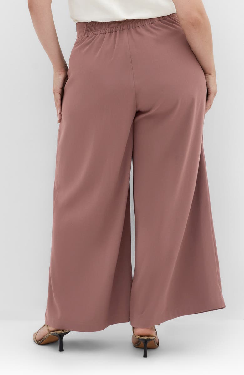 City Chic Bailey Pleated Wide Leg Pants, Alternate, color, Dusty Pink