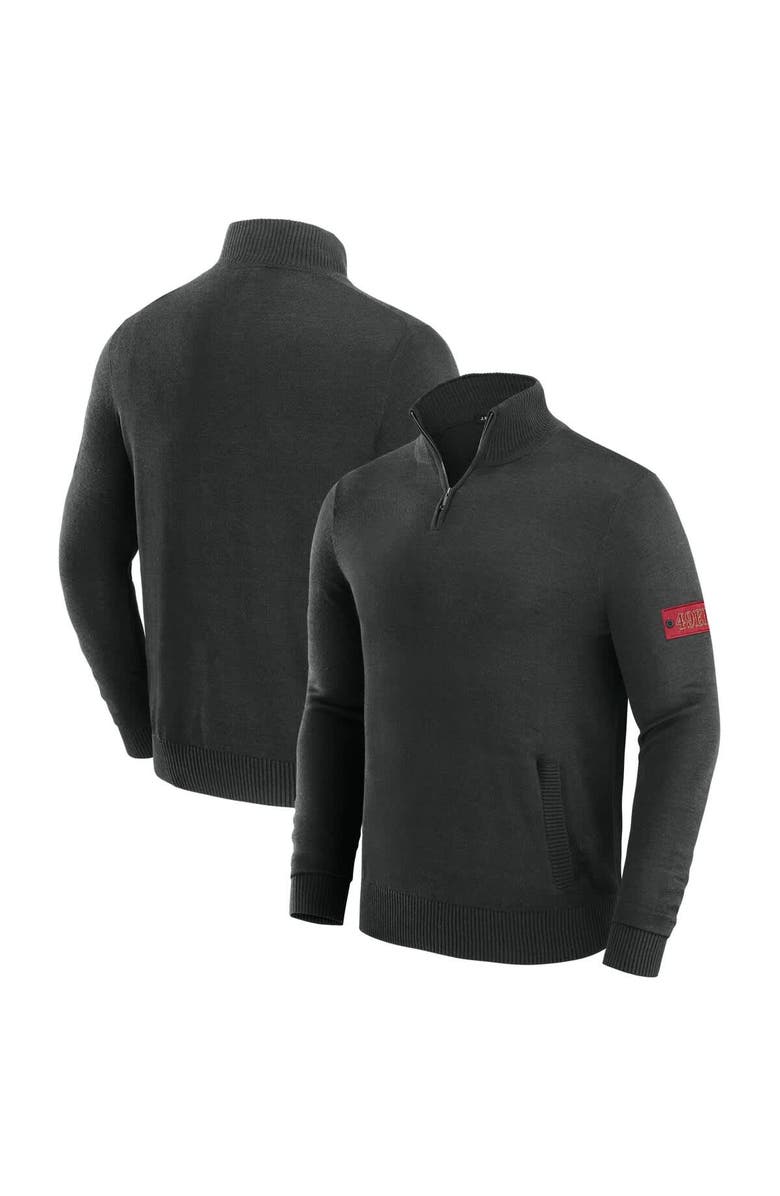 J. Palmer Men's J. Palmer Black San Francisco 49ers Franchise Quarter-Zip Sweater, Alternate, color, Black