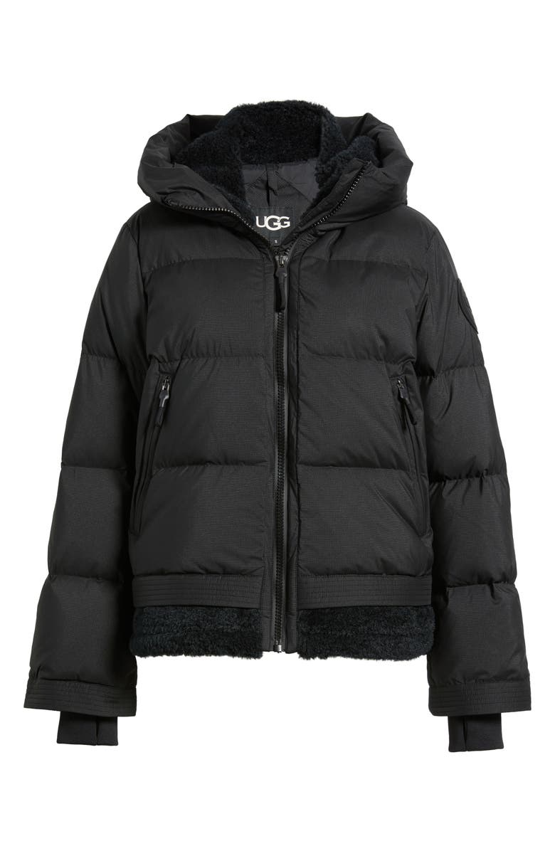 UGG<sup>®</sup> MetroPeak 700 Fill Power Down Puffer Jacket with Fleece Trim, Alternate, color, Black