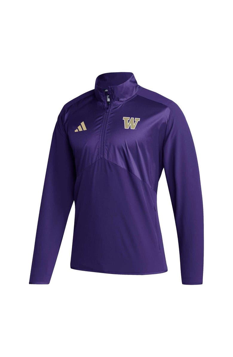 adidas Men's adidas Purple Washington Huskies Sideline AEROREADY Raglan Sleeve Quarter-Zip Jacket, Alternate, color, Purple