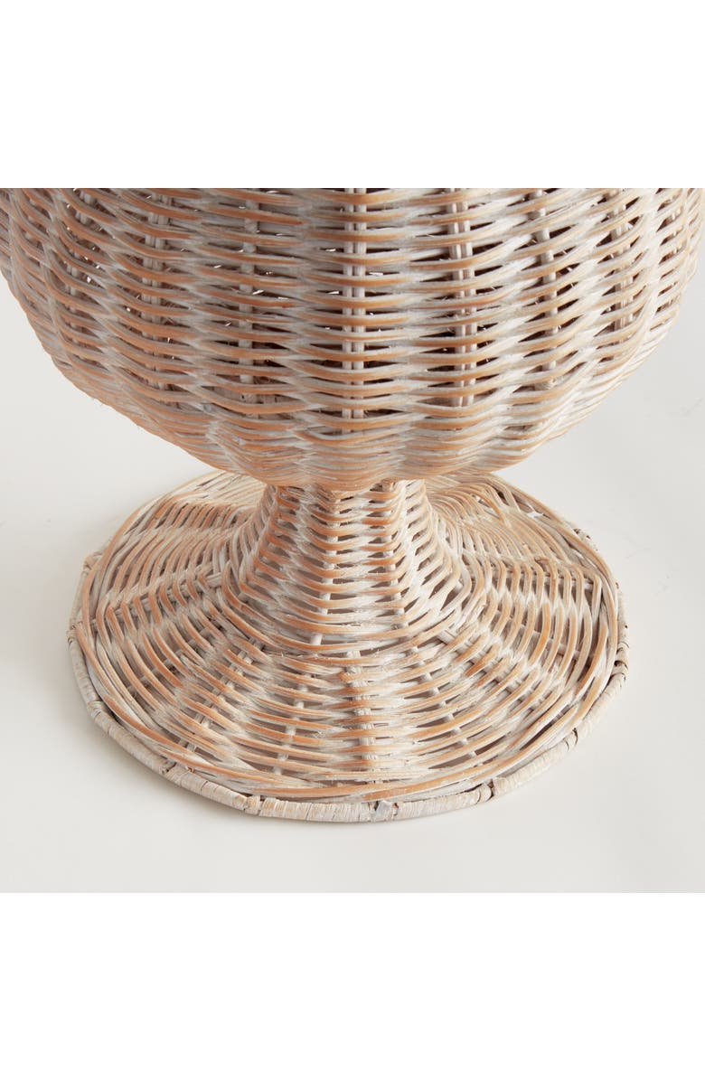 Napa Home & Garden Chesapeake Rattan Footed Urn Tall - Whitewash, Alternate, color, White
