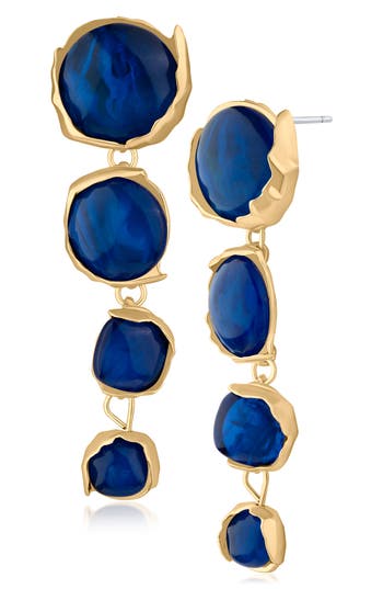 Jardin Graduated Sculpted Circle Drop Earrings In Multi