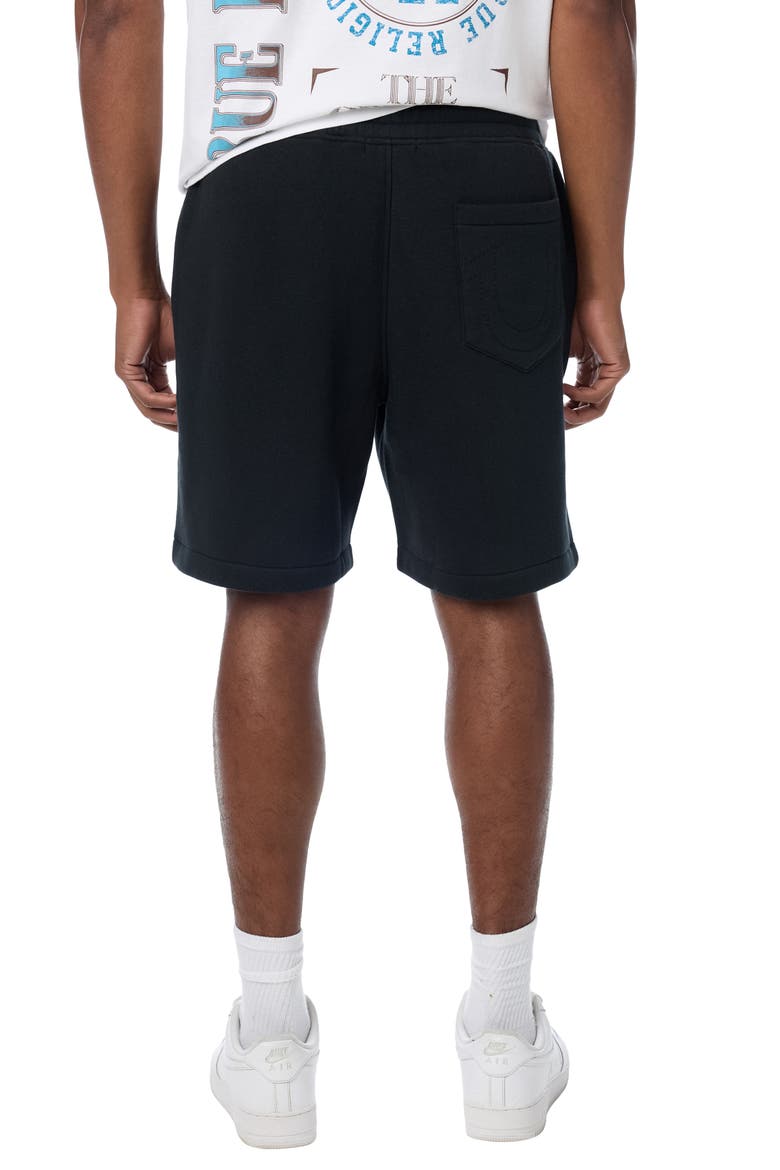 Buddha Logo Fleece Shorts, Alternate, color, JET BLACK