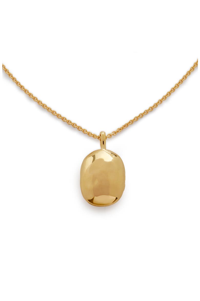 Mini ID Locket Necklace, Main, color, 18CT GOLD VERMEIL/SS