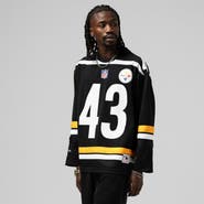 Mitchell & Ness Men's Mitchell & Ness Troy Polamalu Black Pittsburgh Steelers Maxxed Out Fashion Hockey Jersey