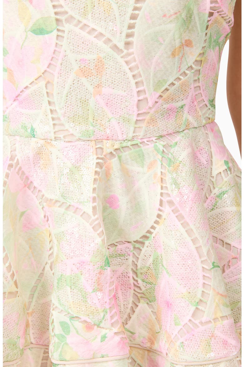Indria Fit & Flare Minidress, Alternate, color, GREEN MULTI