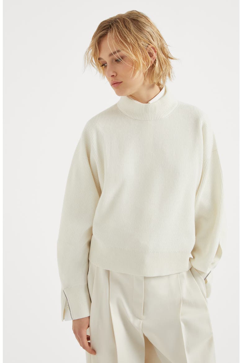 Cashmere sweater with monili, Alternate, color, Panama