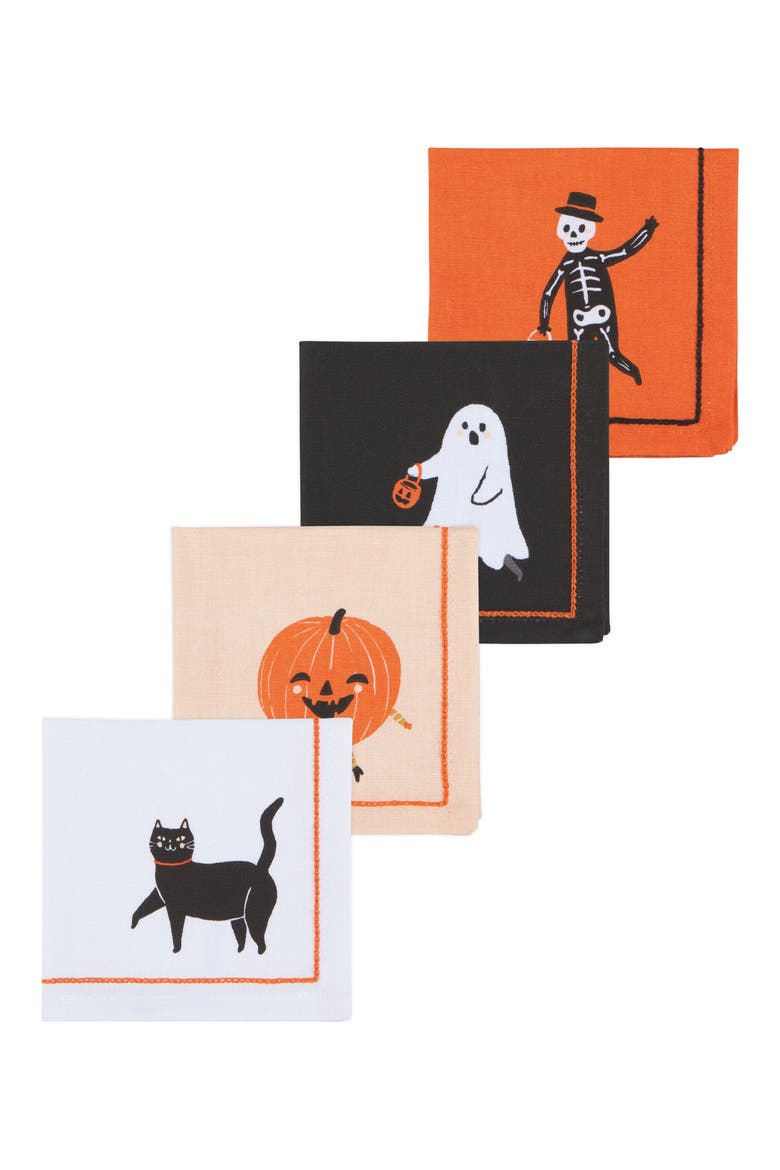 Boo Crew Set of 4 Cocktail Napkins, Main, color, BOO CREW