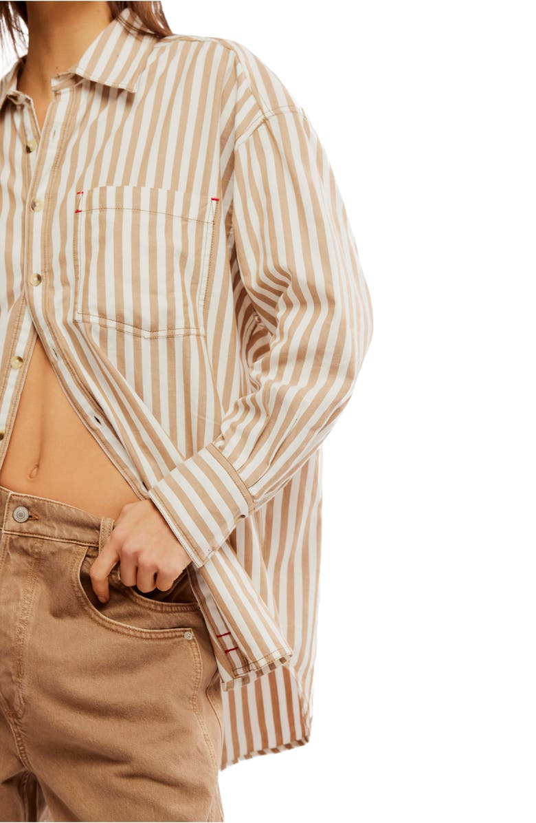 Free People Freddie Stripe Oversize Button-Up Shirt, Alternate, color,