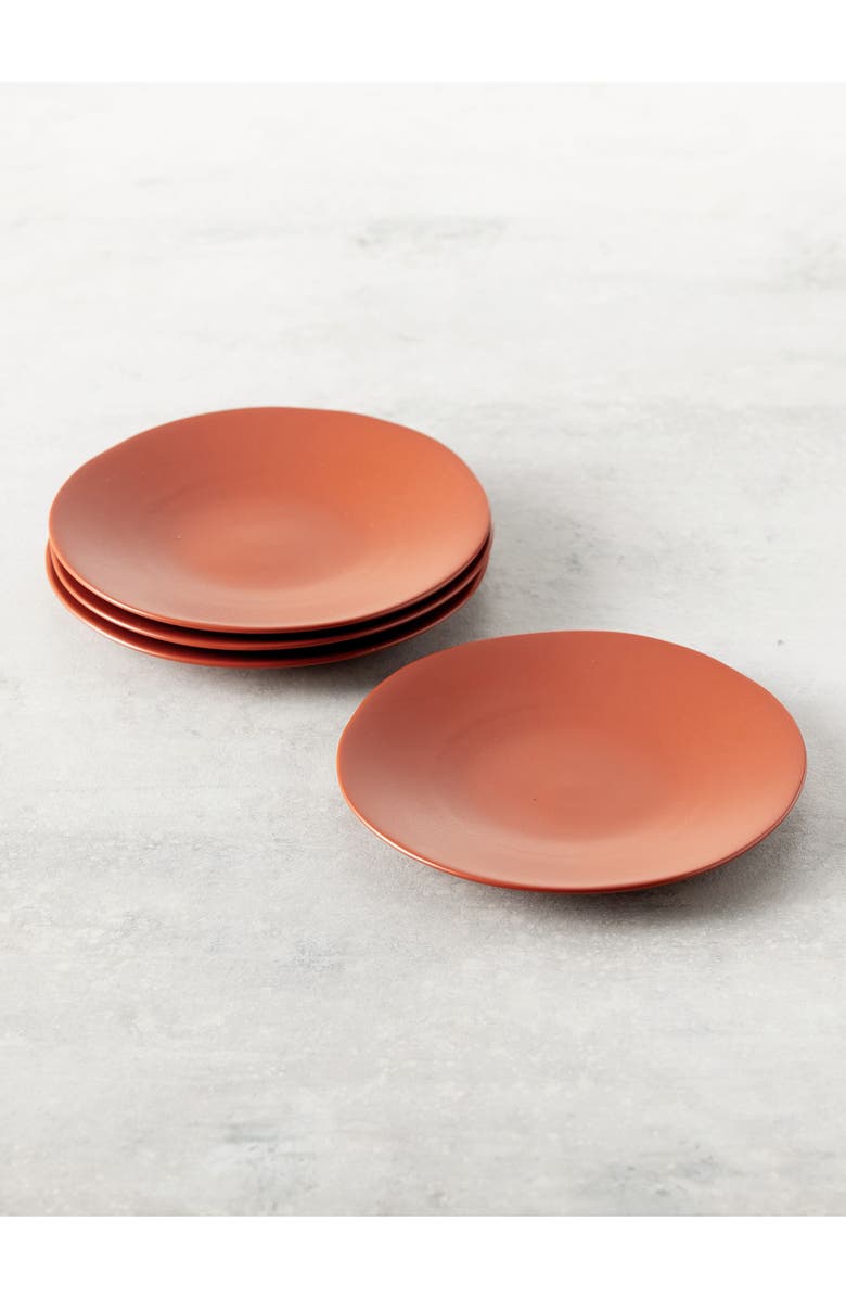 Fortessa Heirloom Set of 4 Ceramic Dinner Plates, Alternate, color, Terracotta