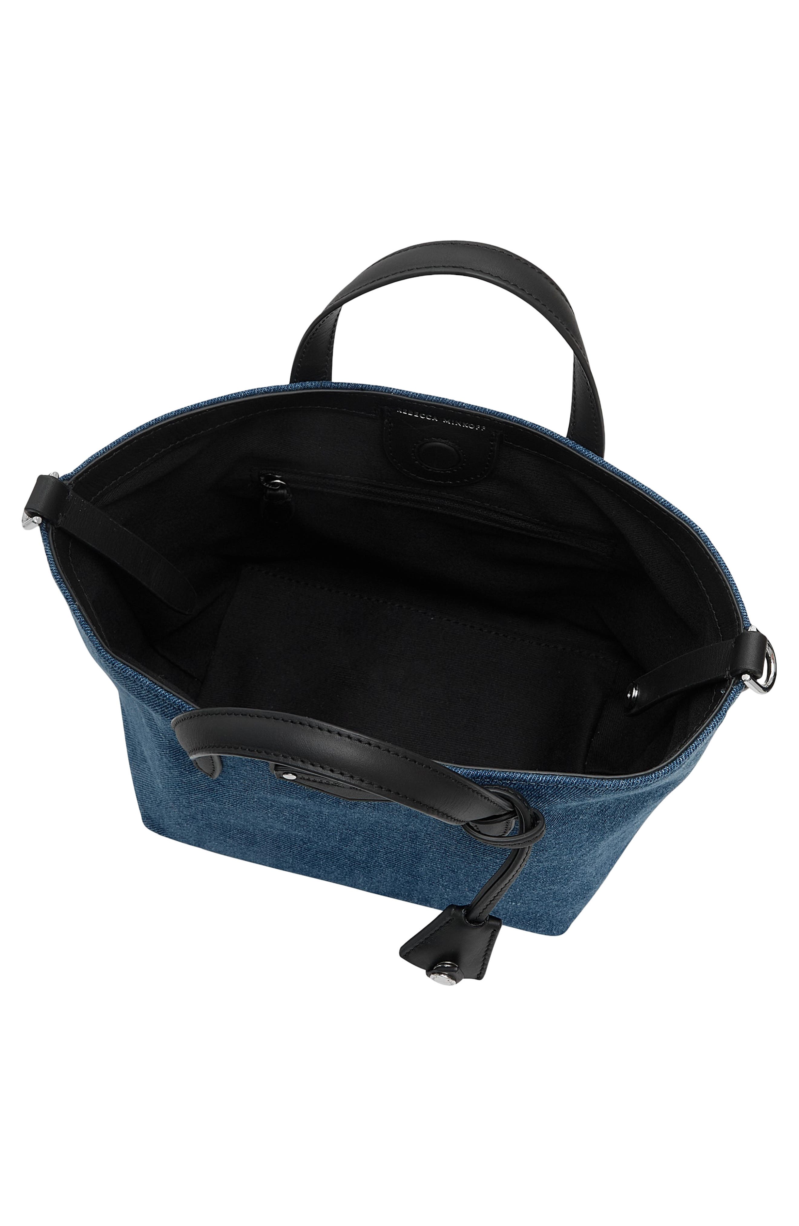Rebecca Minkoff Small Riley Denim Tote, Alternate, color, Denim