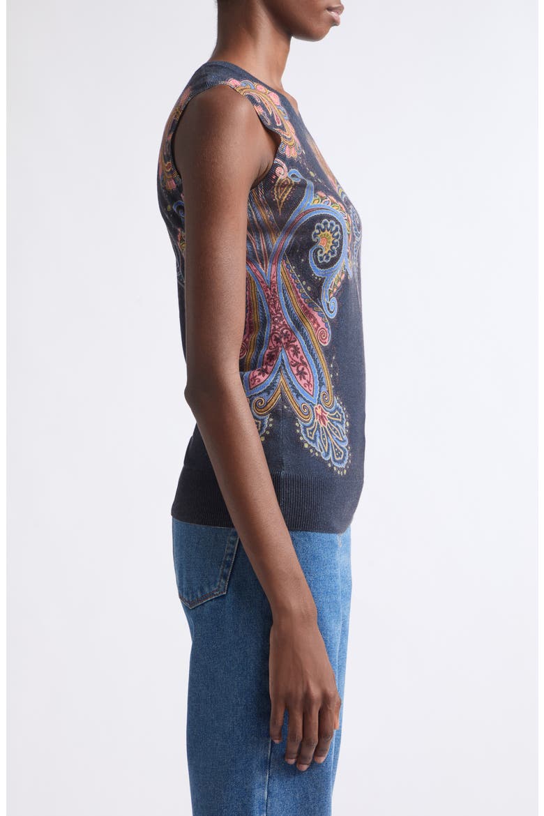 Printed Knit Tank, Alternate, color, PRINT ON BLUE BASE