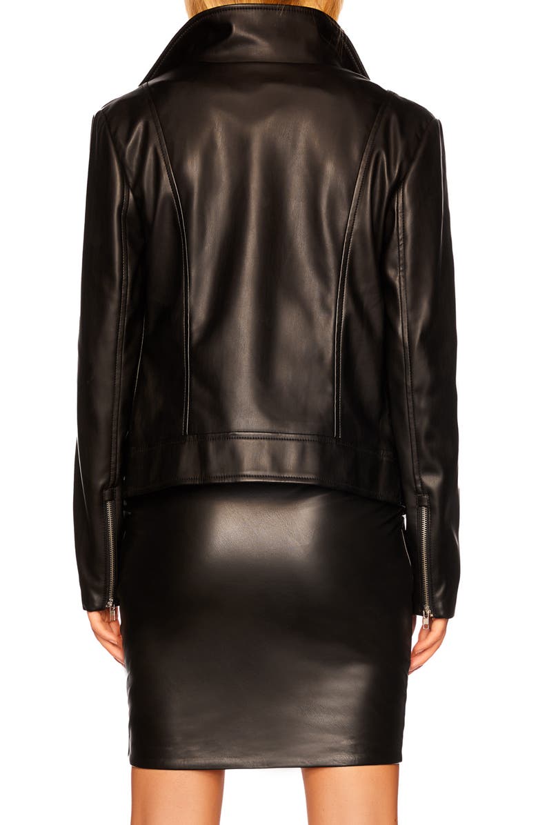 Susana Monaco Faux Leather Moto Jacket, Alternate, color,