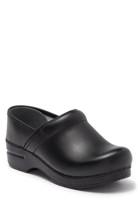 Professional Black Leather Clog (Women)