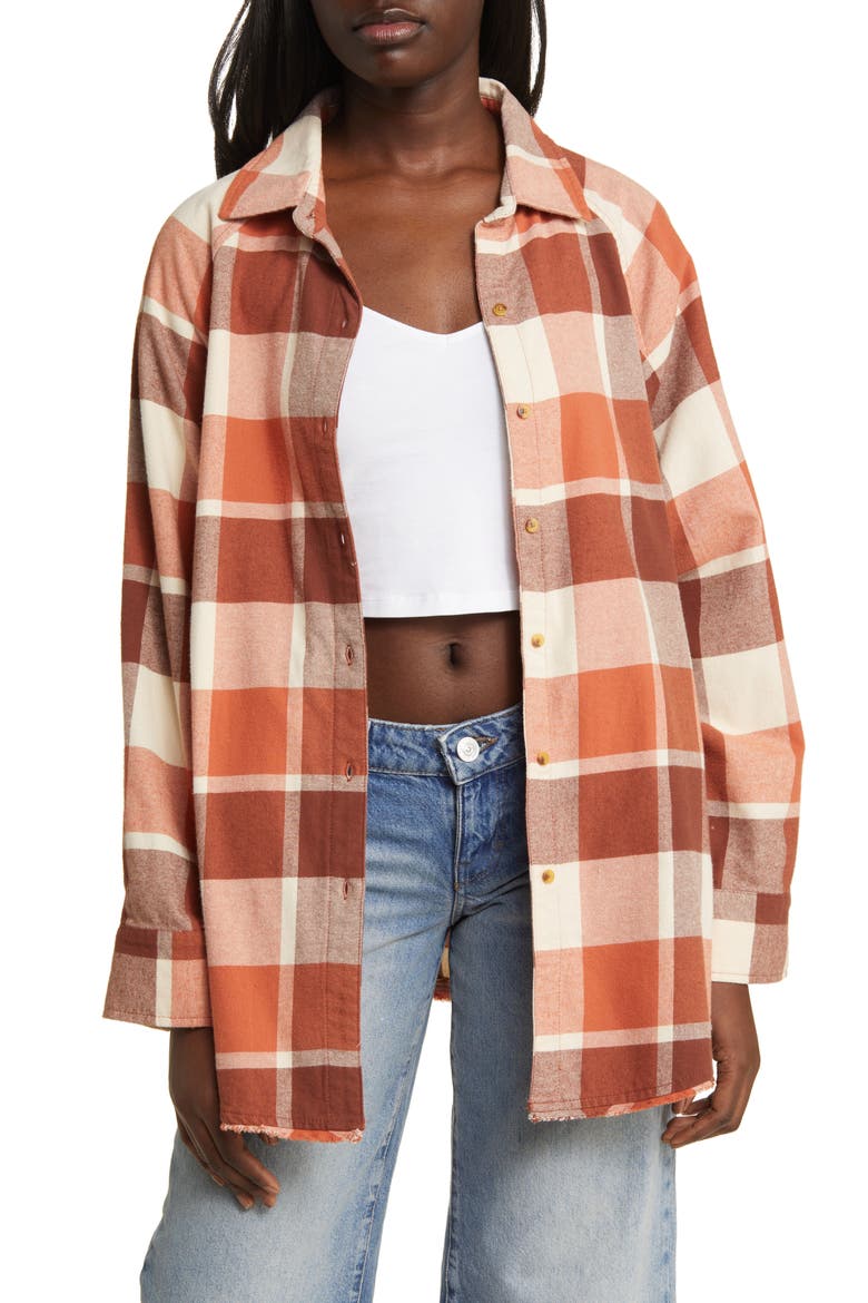 Pacific Dreams Cotton Flannel Shirt, Main, color, CINNAMON
