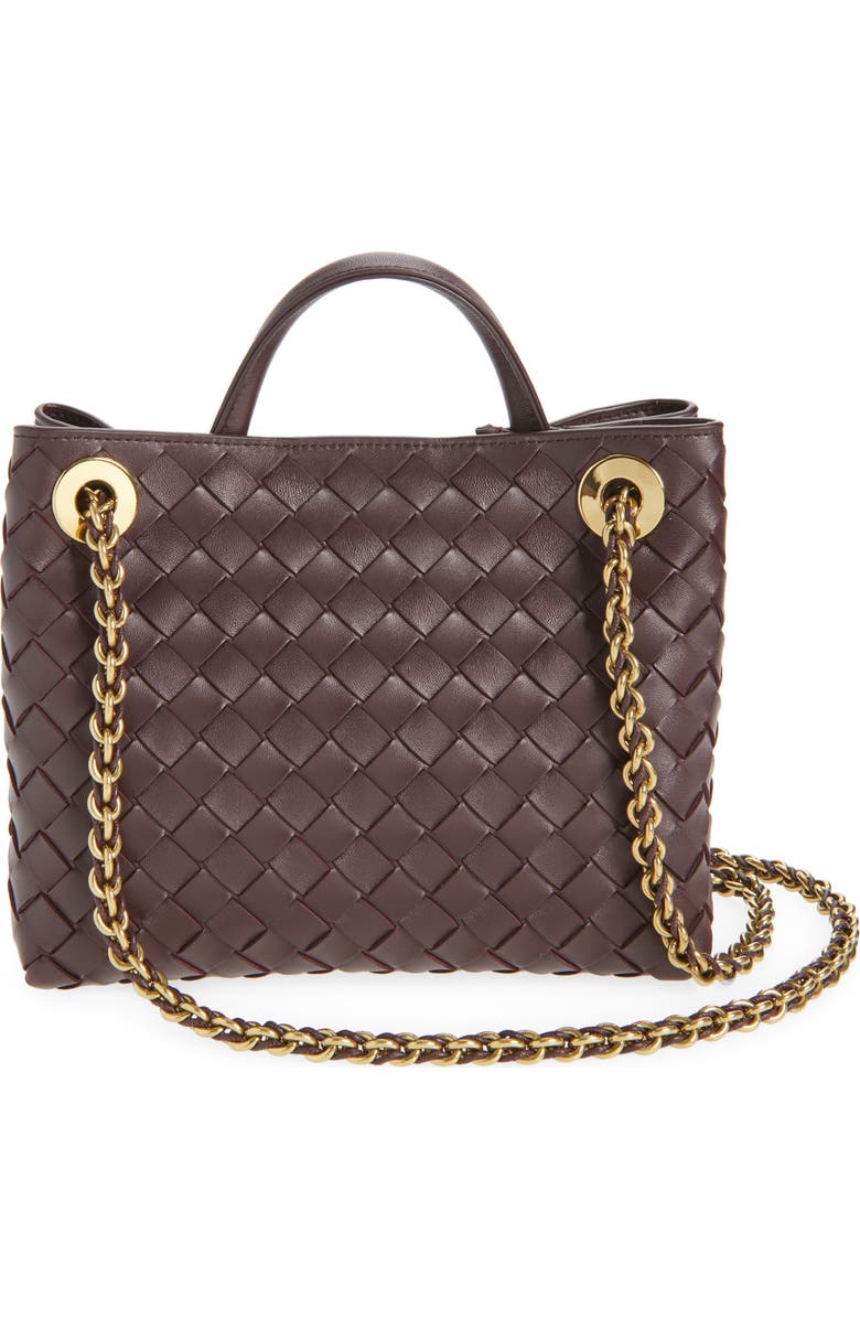 Bottega Veneta Small Andiamo Chain Leather Shoulder Bag, Alternate, color, 2264 Dark Barolo-M Brass