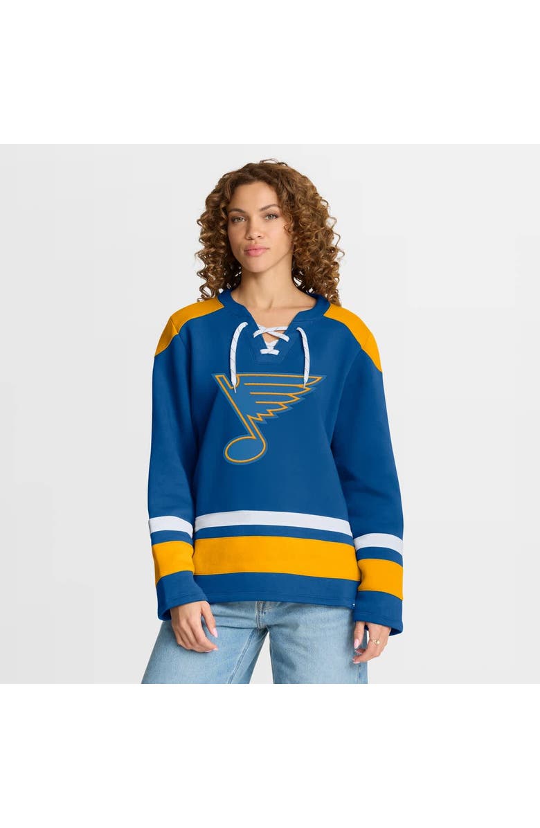 FANATICS Women's Fanatics Blue St. Louis Blues Icing Long Sleeve Lace Up Sweatshirt, Main, color, Blue