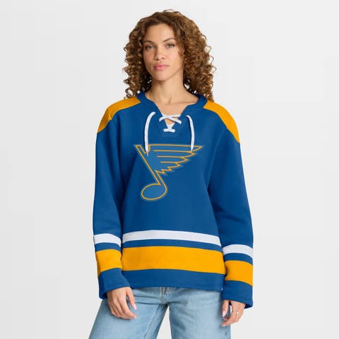 Women's Fanatics  Blue St. Louis Blues Icing Long Sleeve Lace Up Sweatshirt