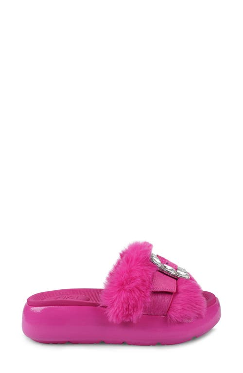 Zigi Fab Faux Fur Platform Sandal In Pink