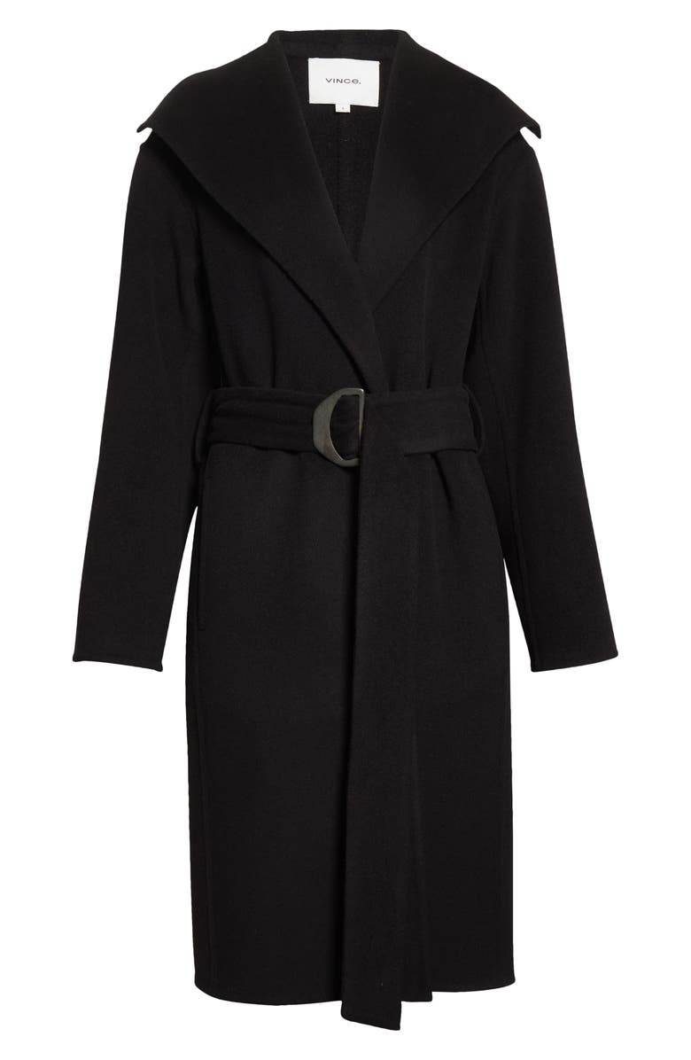 Vince Drape Neck Hooded Wool & Cashmere Coat, Alternate, color, 