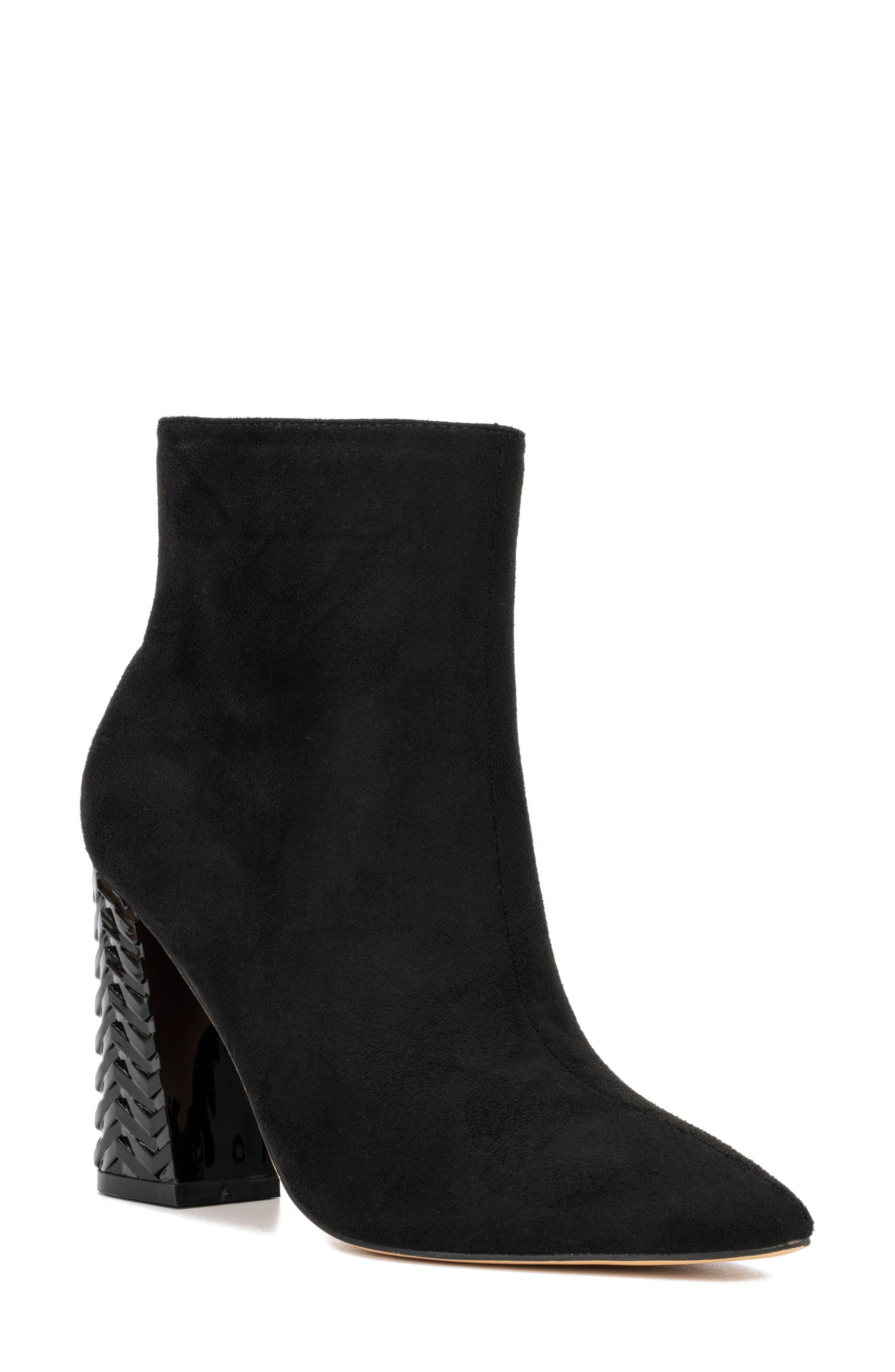 NEW YORK AND COMPANY Zhuri Faux Suede Zigzag Block Heel Bootie, Main, color, 