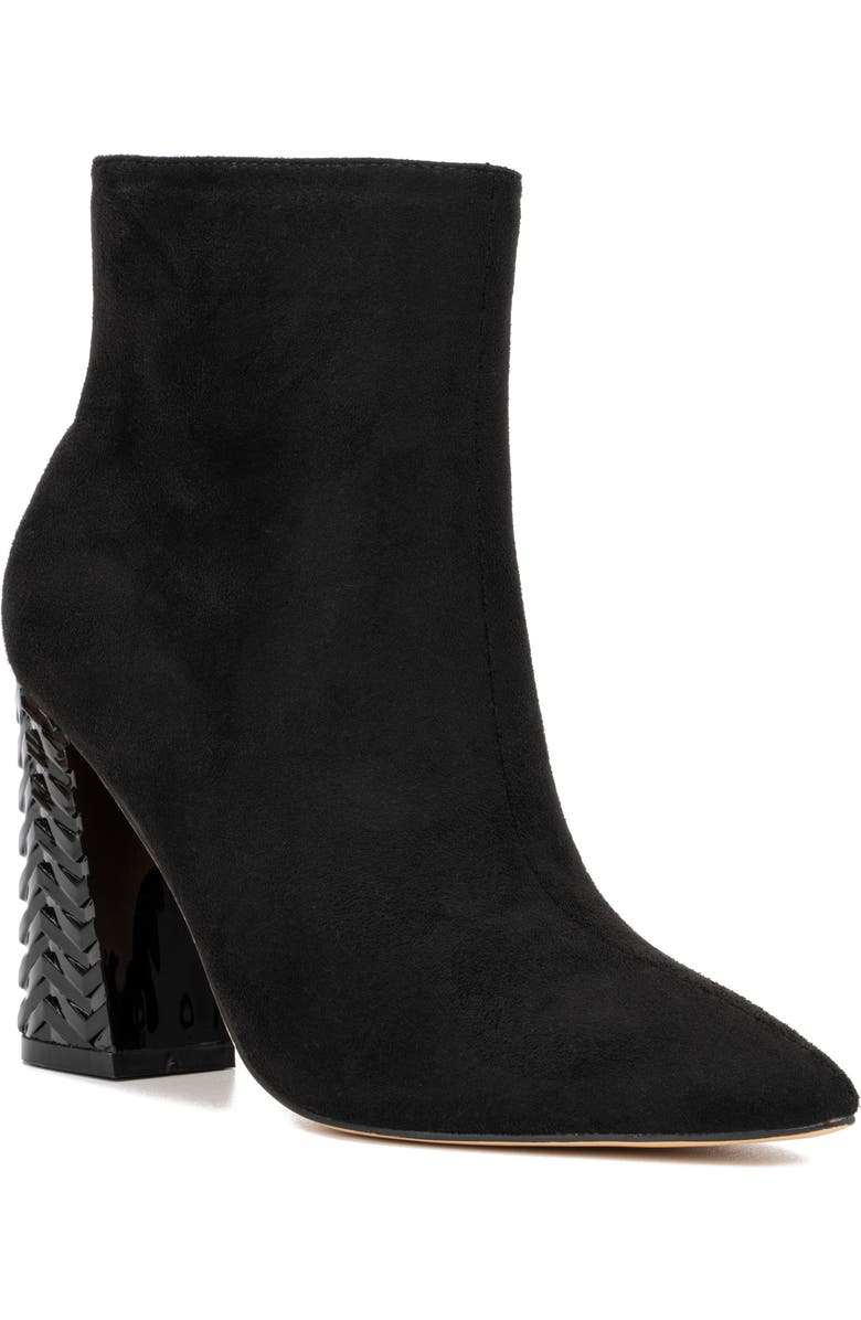 NEW YORK AND COMPANY Zhuri Faux Suede Zigzag Block Heel Bootie, Main, color,