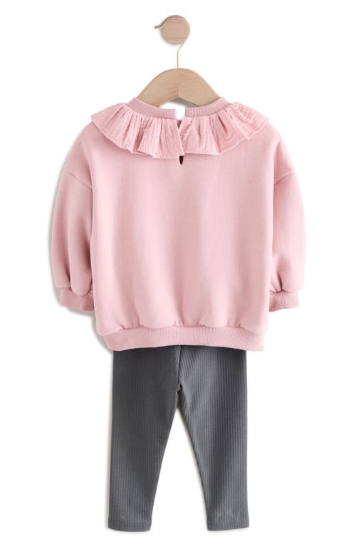 NEXT NEXT KIDS' BUNNY APPLIQUÉ SWEATSHIRT & RIB LEGGING SET